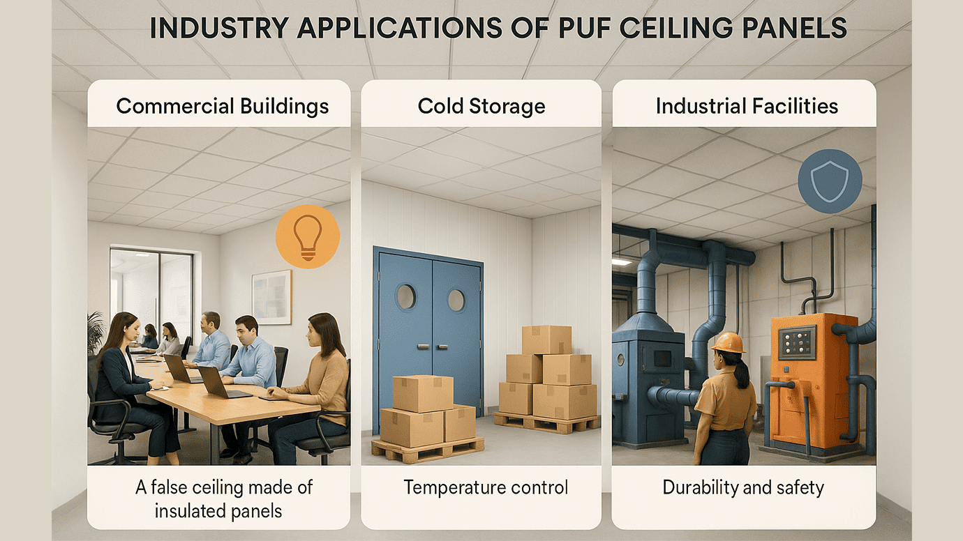Applications of PUF Ceiling Panels in Different Industries