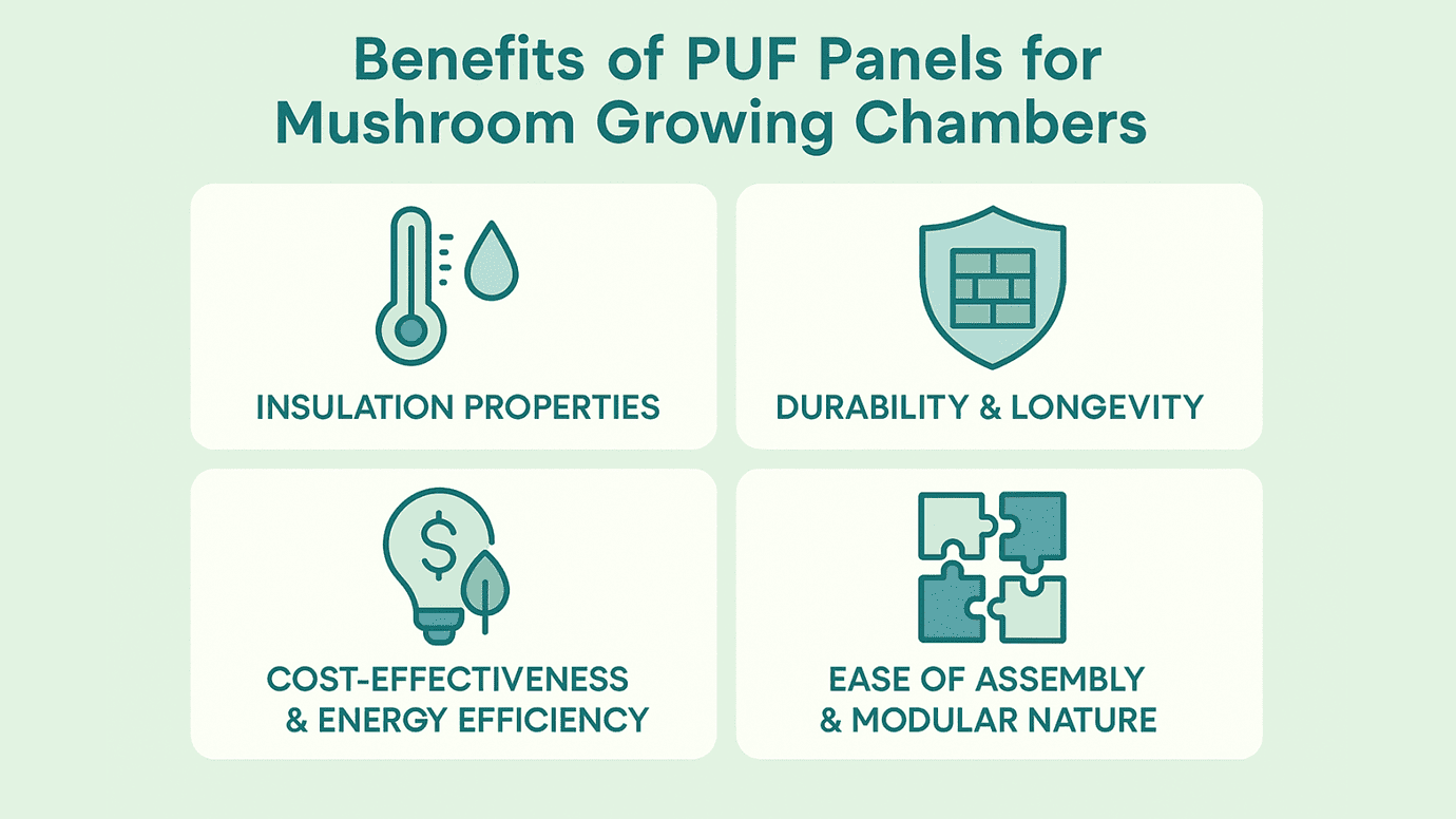 Benefits of PUF Panels for Mushroom Growing Chambers Benefits of PUF Panels for Mushroom Growing Chambers