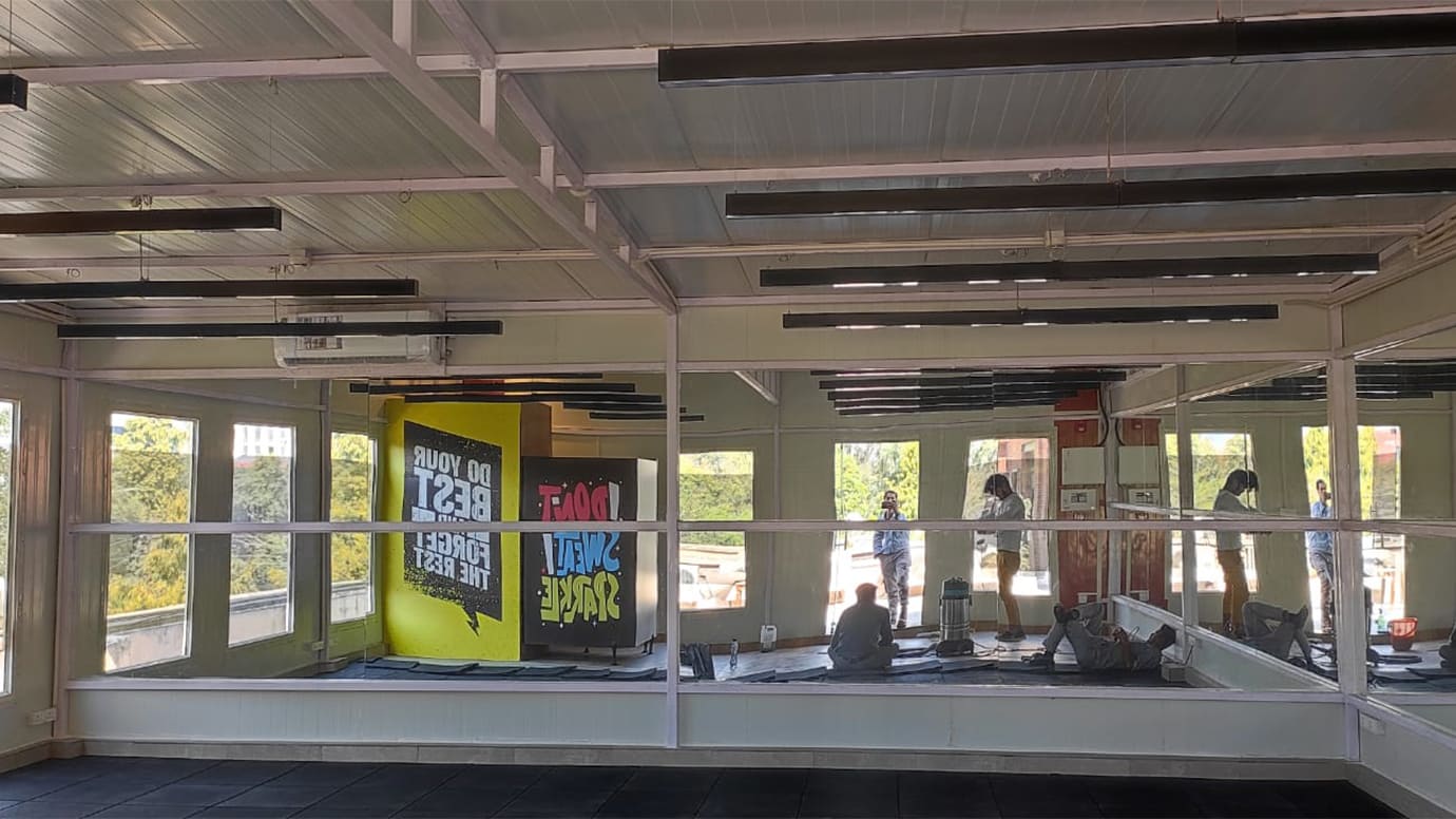 Doors, aWindows & Ventilation Strategy of Prefabricated Gym in Noida Sector-16