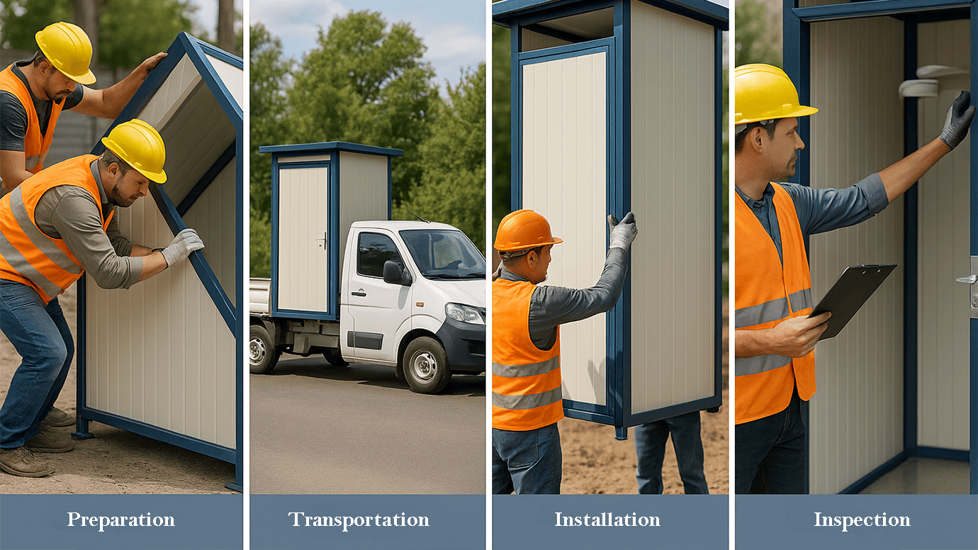 Installation and Setup of PUF Panel Portable Toilets