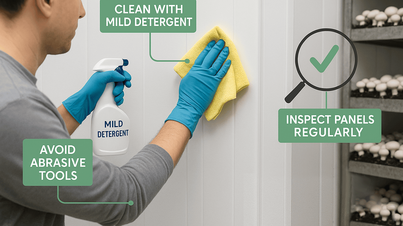 Maintenance and Care of PUF Panel for Mushroom Growing Chambers