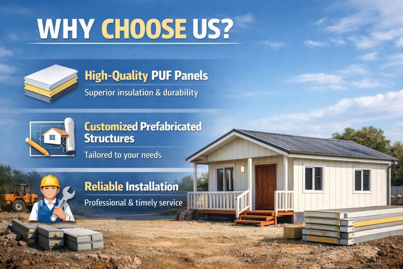 Why Choose Technopuff Solutions for 2BHK PUF Panel House Why Choose Technopuff Solutions for 2BHK PUF Panel House