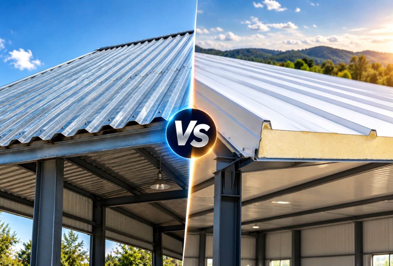 Tin Roofs vs PUF Panel Roofs Tin Roofs vs PUF Panel Roofs