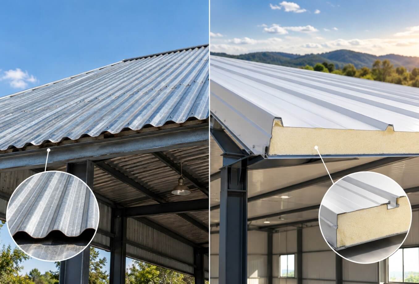 Tin Roofs vs PUF Panel Roofs Which Is Better for Industrial Buildings Tin Roofs vs PUF Panel Roofs Which Is Better for Industrial Buildings